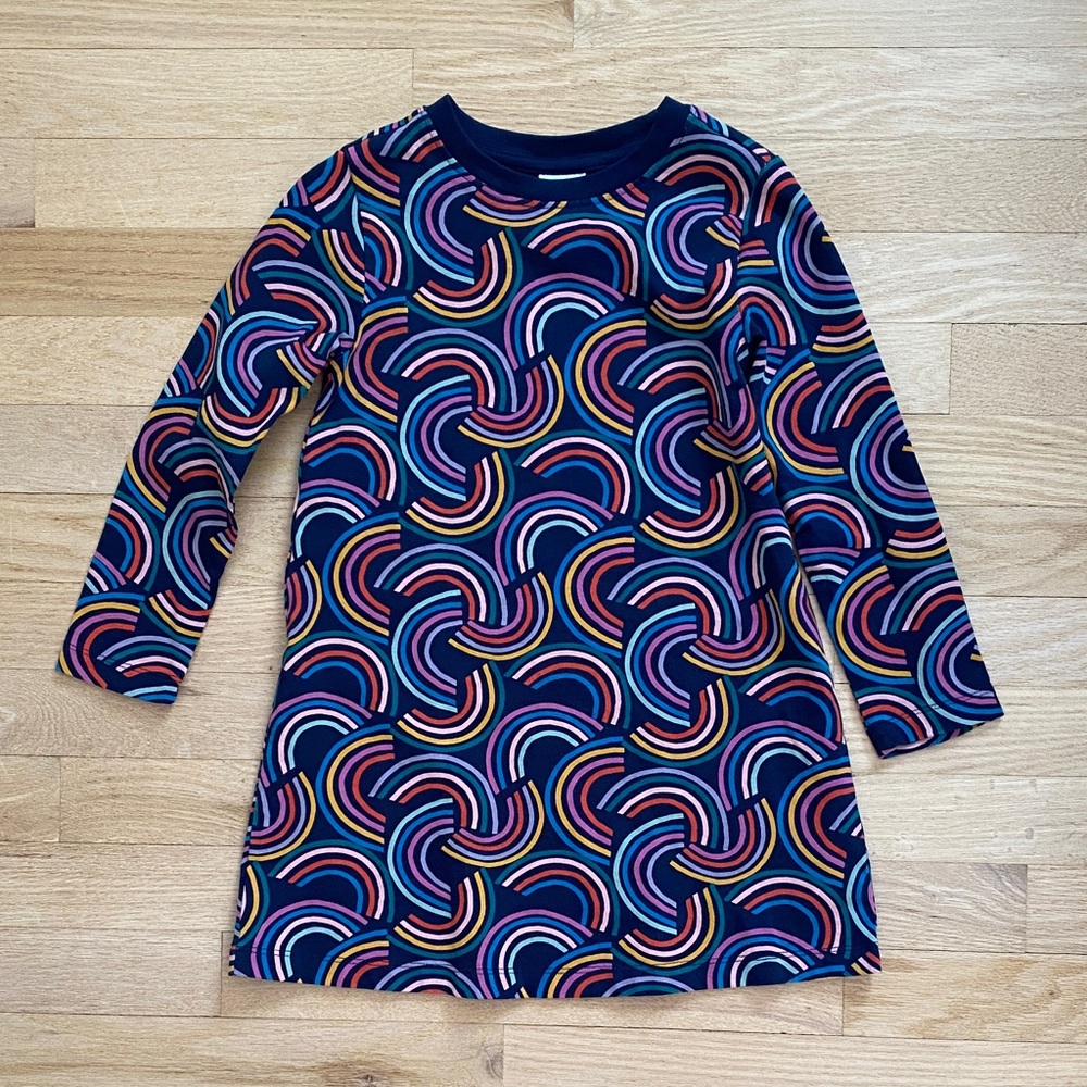 New Hanna Andersson Rainbow Long Sleeve T-Shirt Dress